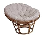 Papasansessel D 80 Hellbraun-Beige